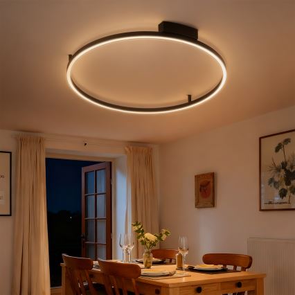 Brilagi - Plafoniera LED dimmerabile PORTOFINO LED/60W/230V 3000-6000K Ø 80 cm nera + telecomando