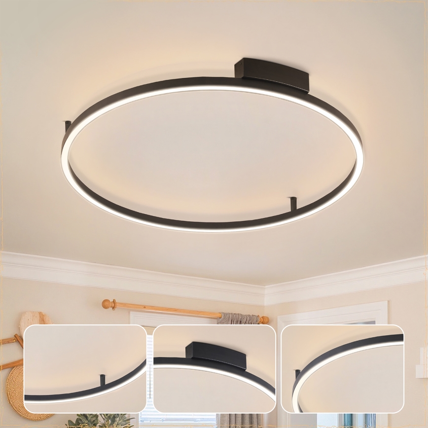Brilagi - Plafoniera LED dimmerabile PORTOFINO LED/60W/230V 3000-6000K Ø 80 cm nera + telecomando