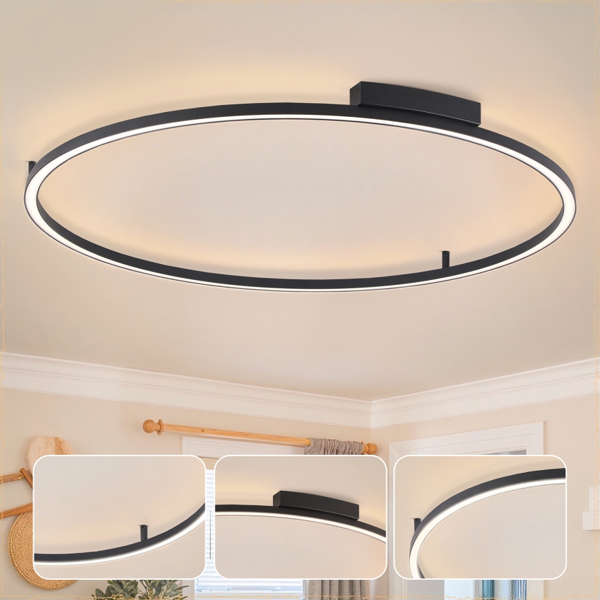 Brilagi - Plafoniera dimmerabile a LED PORTOFINO LED/85W/230V 3000-6000K Ø 120 cm nero + telecomando