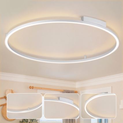 Brilagi - Plafoniera LED dimmerabile PORTOFINO LED/85W/230V 3000-6000K Ø 120 cm argento + telecomando