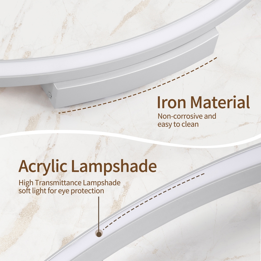 Brilagi - Plafoniera LED dimmerabile PORTOFINO LED/85W/230V 3000-6000K Ø 120 cm argento + telecomando