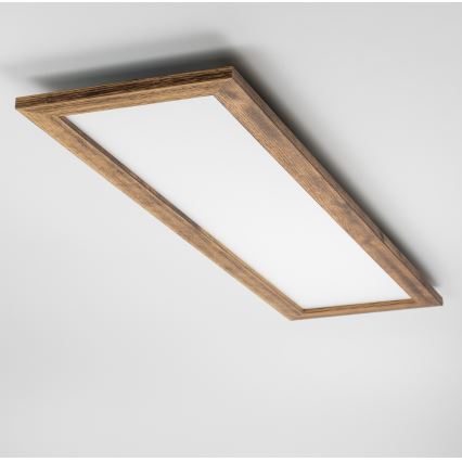 Brilagi - Plafoniera LED dimmerabile SLIMFRAME WOOD LED/58W/230V 124x33,7 cm 3000-6000K marrone + telecomando