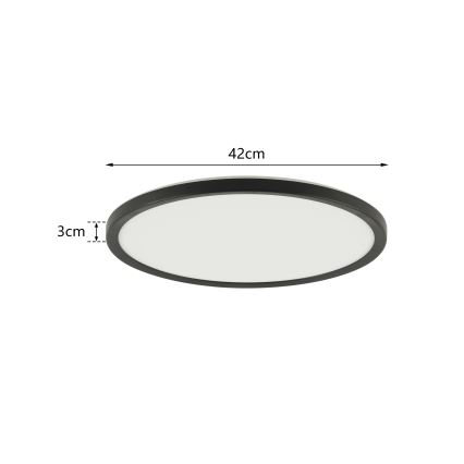 Brilagi - Plafoniera LED dimmerabile ULTRA SLIM LED/24W/230V 2700-6500K Ø 42 cm nera + telecomando