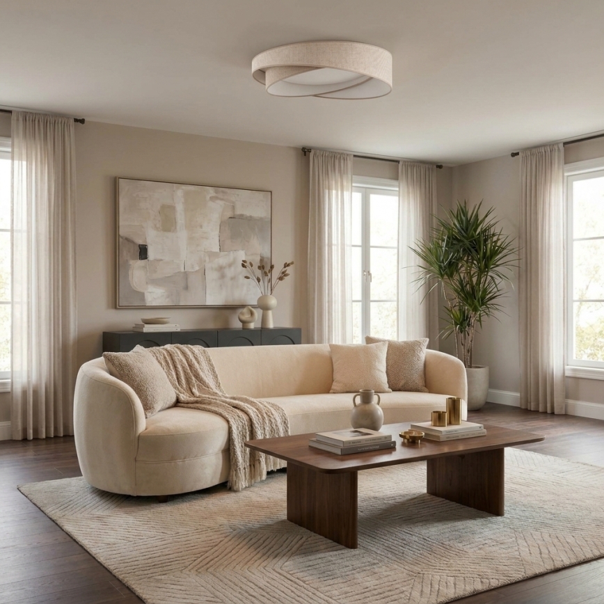 BRILAGI - Plafoniera LED dimmerabile VELVET TWIST LED/36W/2300V 3000-6000K Ø 65 cm Wi-Fi Tuya Beacon beige + telecomando