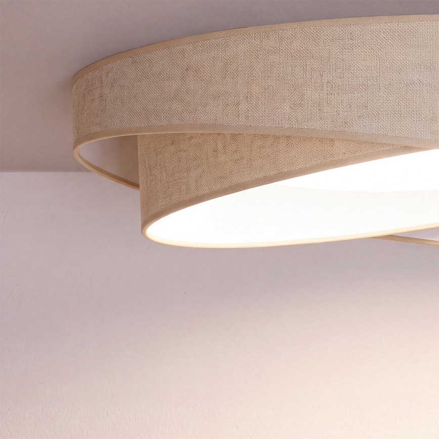 BRILAGI - Plafoniera LED dimmerabile VELVET TWIST LED/36W/2300V 3000-6000K Ø 65 cm Wi-Fi Tuya Beacon beige + telecomando