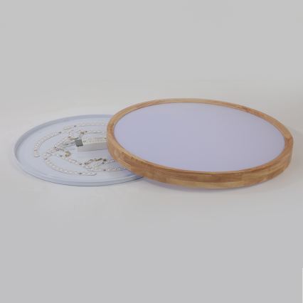 Brilagi - Plafoniera dimmerabile a LED WOODROUND LED/40W/230V 3000-6000K diam. 60 cm in legno CRI 90 + telecomando