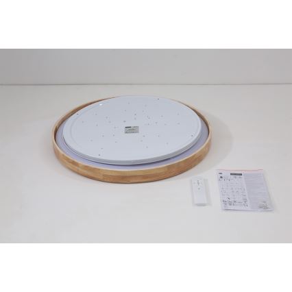 Brilagi - Plafoniera dimmerabile a LED WOODROUND LED/40W/230V 3000-6000K diam. 60 cm in legno CRI 90 + telecomando