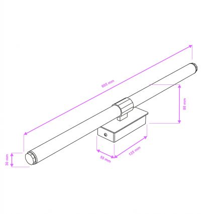 Brilagi - Illuminazione LED per specchio da bagno DIANA LED/10W/230V 60 cm IP44 cromo lucido