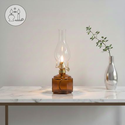 Brilagi - Lampada a petrolio MERLIN arancione