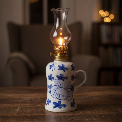 Brilagi - Lampada a petrolio MERLIN bianca/blu