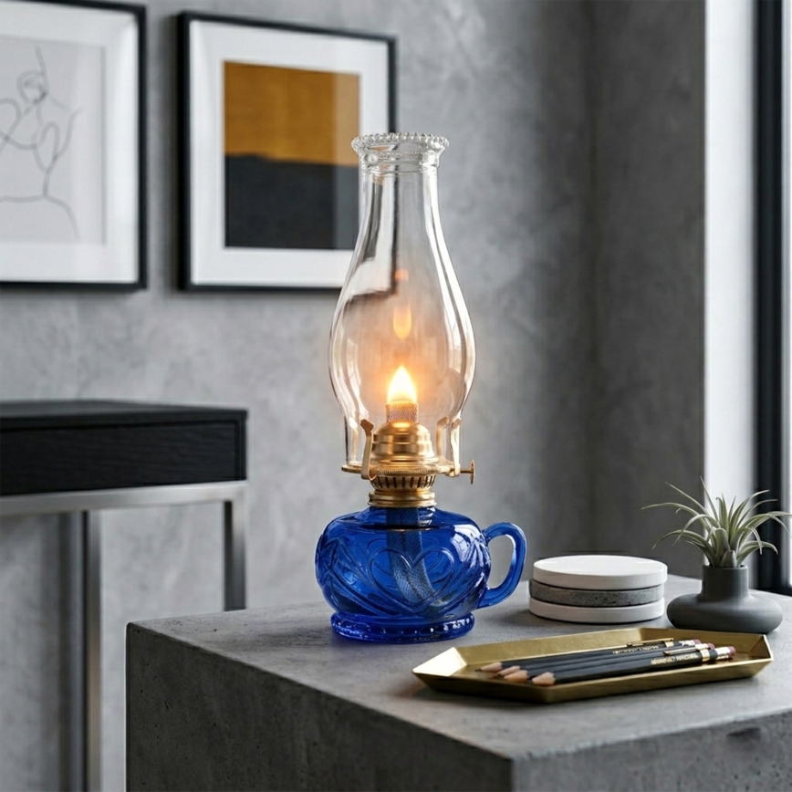 Brilagi - Lampada a petrolio MERLIN blu