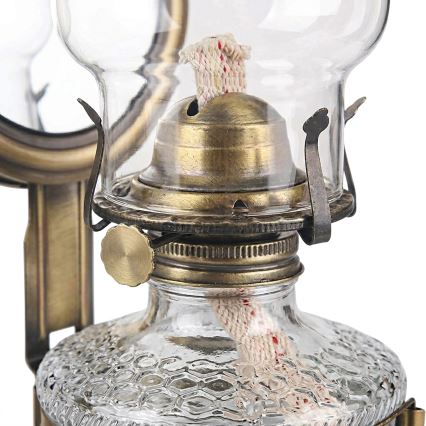 Brilagi - Lampada a petrolio MERLIN dorata con patina