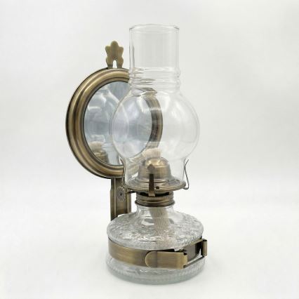 Brilagi - Lampada a petrolio MERLIN dorata con patina