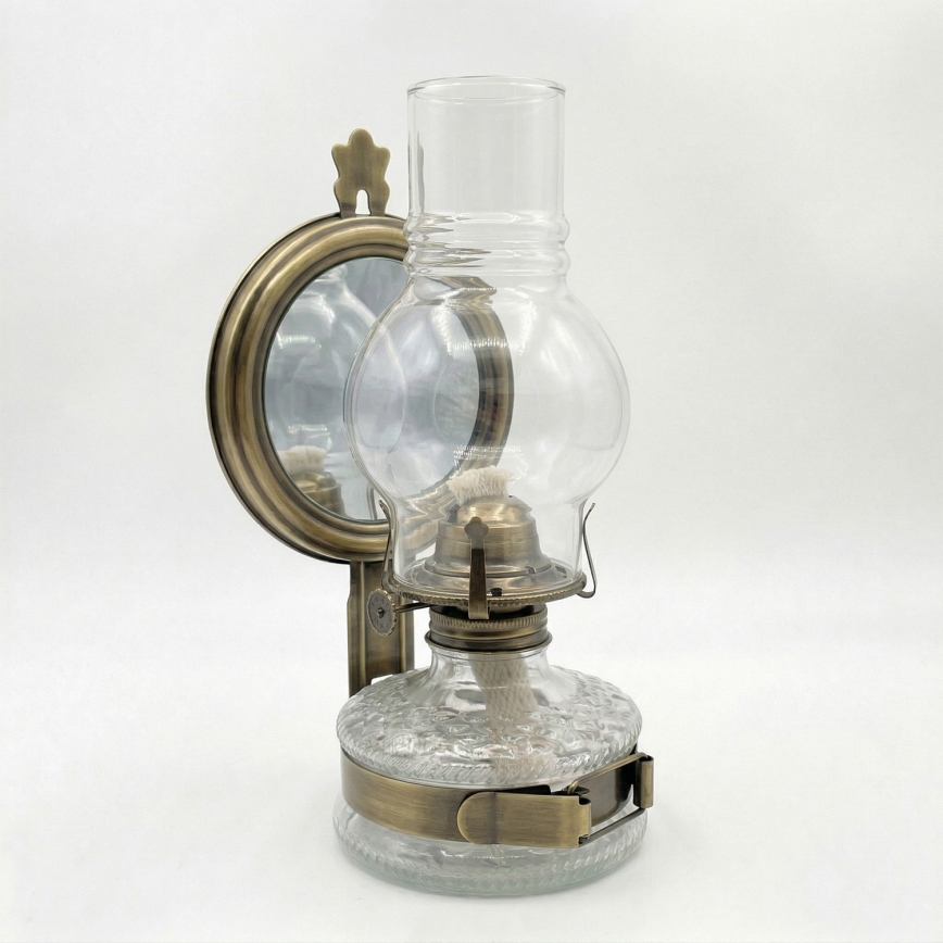 Brilagi - Lampada a petrolio MERLIN dorata con patina