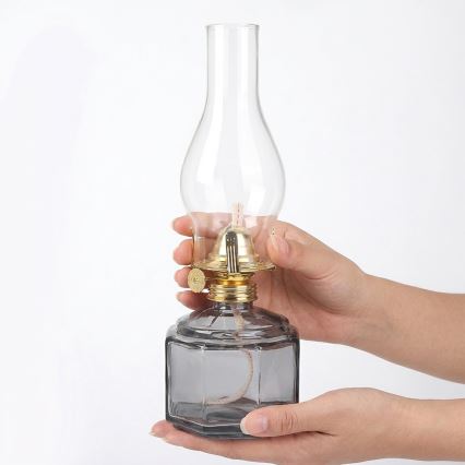 Brilagi - Lampada a petrolio MERLIN fumé/grigio
