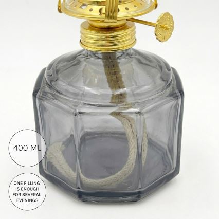 Brilagi - Lampada a petrolio MERLIN fumé/grigio