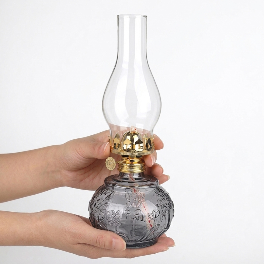 Brilagi - Lampada a petrolio MERLIN fumé/grigio