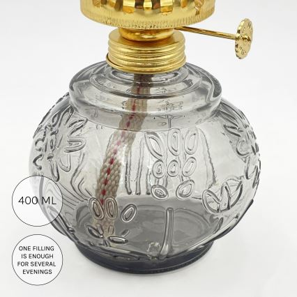 Brilagi - Lampada a petrolio MERLIN fumé/grigio