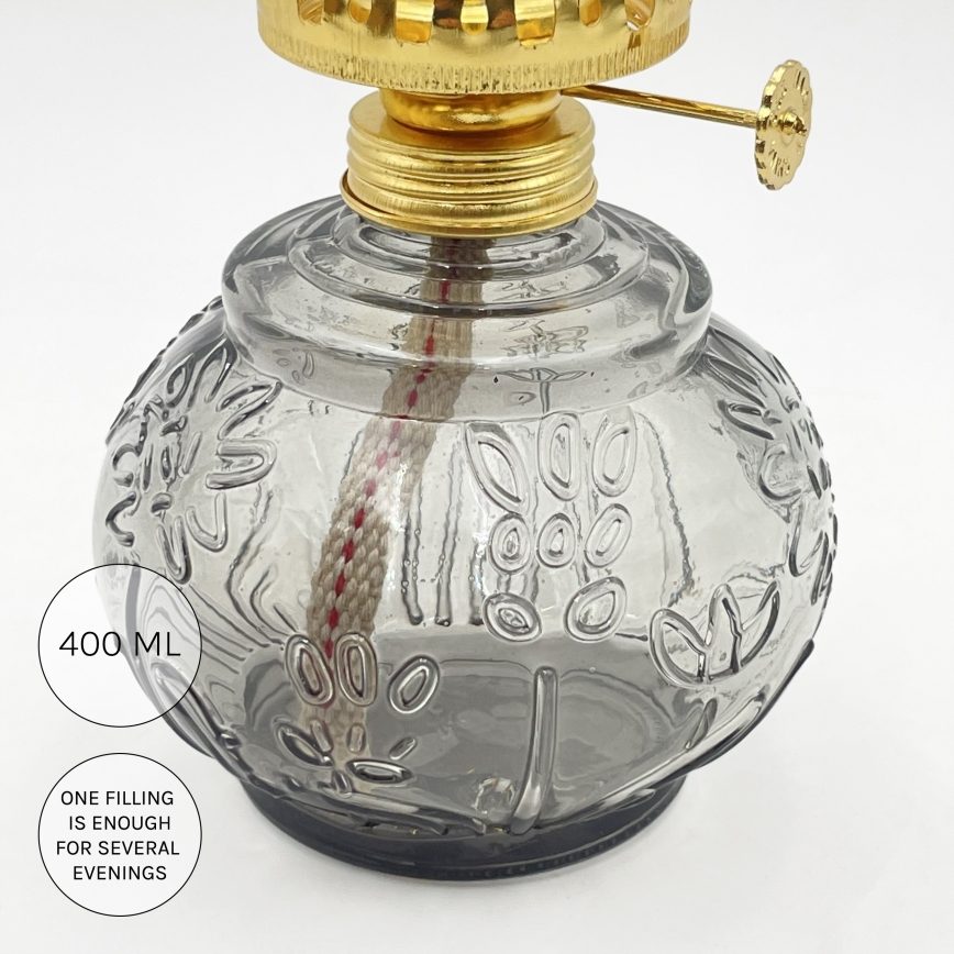 Brilagi - Lampada a petrolio MERLIN fumé/grigio