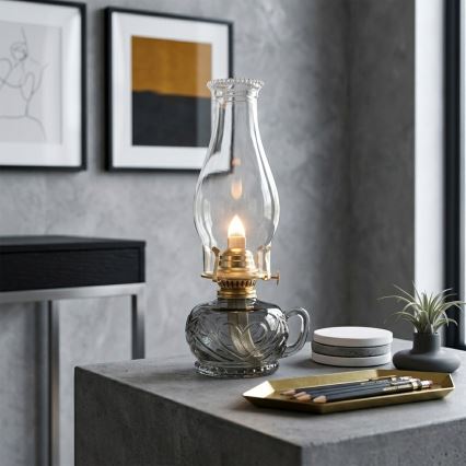 Brilagi - Lampada a petrolio MERLIN fumé/grigio