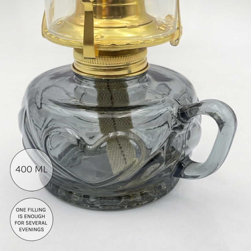 Brilagi - Lampada a petrolio MERLIN fumé/grigio