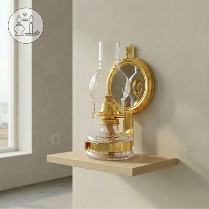 Brilagi - Lampada a petrolio MERLIN in oro lucido