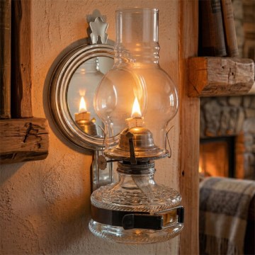 Brilagi - Lampada a petrolio MERLIN nero cromato