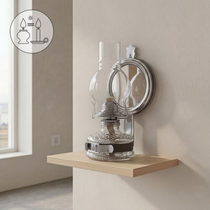 Brilagi - Lampada a petrolio MERLIN nero cromato