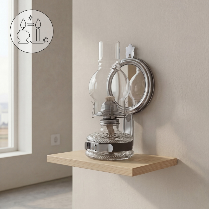 Brilagi - Lampada a petrolio MERLIN nero cromato