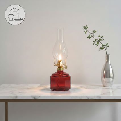 Brilagi - Lampada a petrolio MERLIN rossa