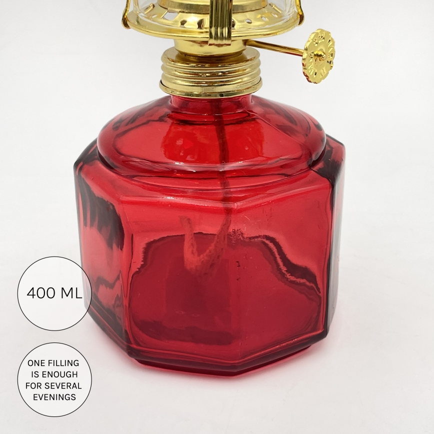Brilagi - Lampada a petrolio MERLIN rossa