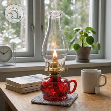 Brilagi - Lampada a petrolio MERLIN rossa