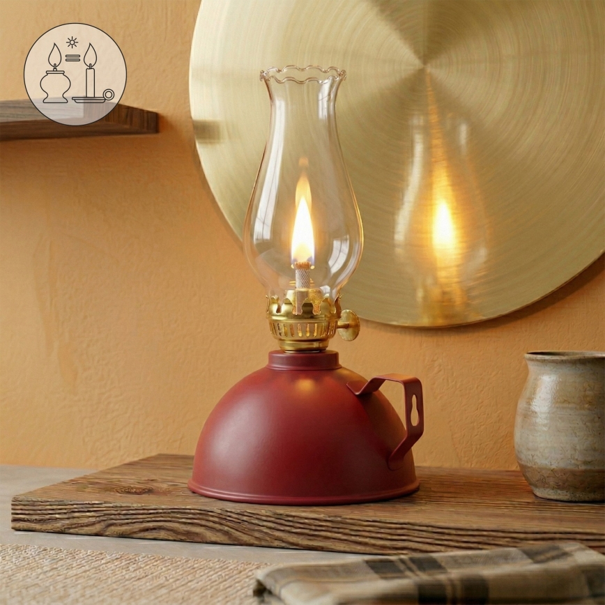 Brilagi - Lampada a petrolio MERLIN rossa