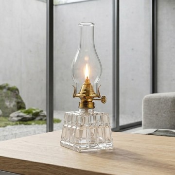 Brilagi - Lampada a petrolio MERLIN, vetro trasparente/finitura dorata