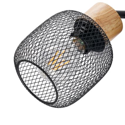 Brilagi - Lampada a piantana BASKLITE 3xE27/15W/230V legno/nero