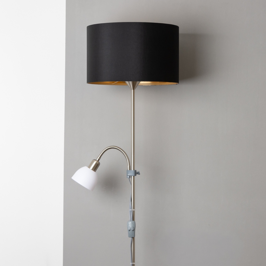 Brilagi - Lampada a piantana CERIA 2 in 1 1xE27/100W/230V + 1xE14/25W cromo opaco/nero