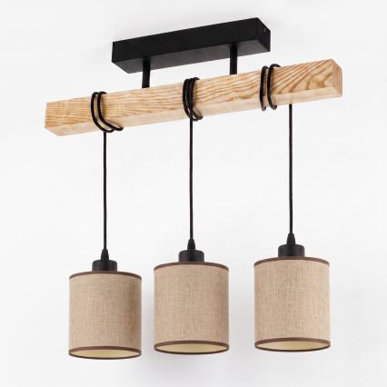 Brilagi - Lampada a plafone NUBILA 3xE27/60W/230V pino/marrone