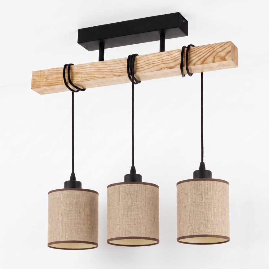 Brilagi - Lampada a plafone NUBILA 3xE27/60W/230V pino/marrone