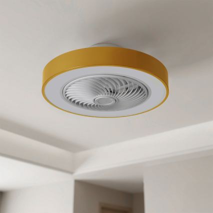 Brilagi - Plafoniera LED dimmerabile con ventilatore, LED/38W/230V, 3000-6500K 3000-6500K, Ø 50 cm, dorata + telecomando