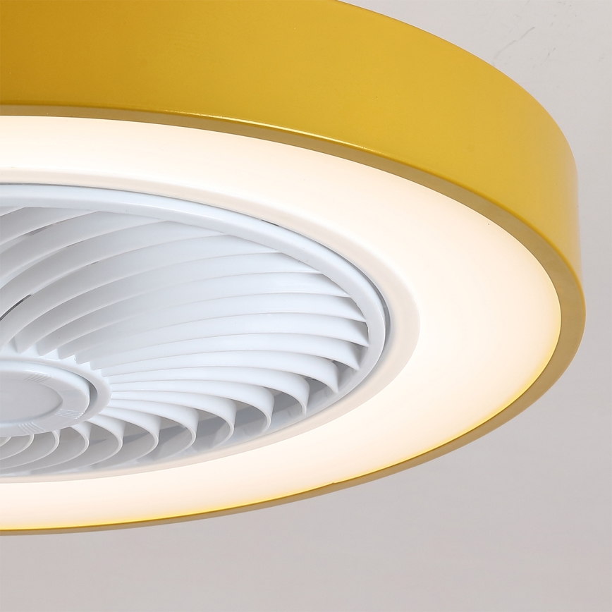 Brilagi - Plafoniera LED dimmerabile con ventilatore, LED/38W/230V, 3000-6500K 3000-6500K, Ø 50 cm, dorata + telecomando
