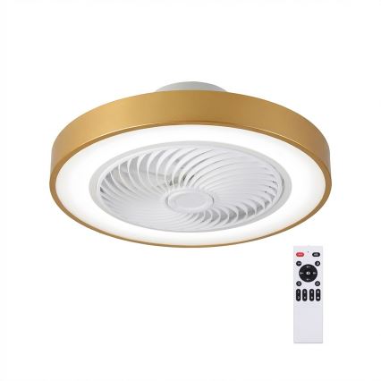 Brilagi - Plafoniera LED dimmerabile con ventilatore, LED/38W/230V, 3000-6500K 3000-6500K, Ø 50 cm, dorata + telecomando