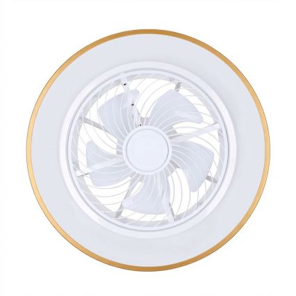 Brilagi - Plafoniera LED dimmerabile con ventilatore, LED/38W/230V, 3000-6500K 3000-6500K, Ø 50 cm, dorata + telecomando