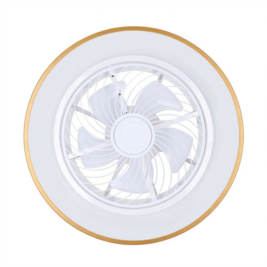 Brilagi - Plafoniera LED dimmerabile con ventilatore, LED/38W/230V, 3000-6500K 3000-6500K, Ø 50 cm, dorata + telecomando