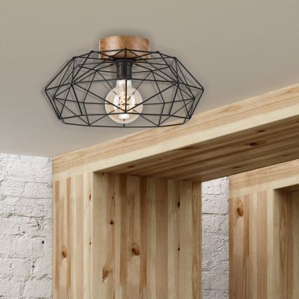 Brilagi - Lampada da soffitto WOODY BASKET 1xE27/60W/230V rovere noce
