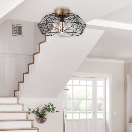 Brilagi - Lampada da soffitto WOODY BASKET 1xE27/60W/230V rovere noce