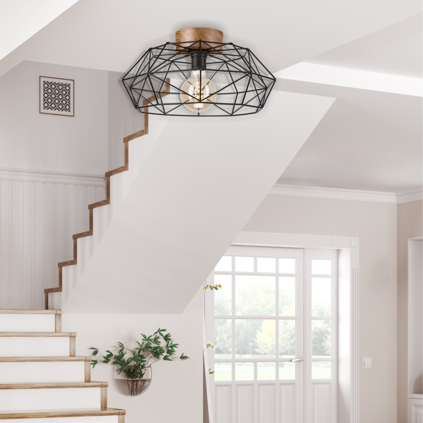 Brilagi - Lampada da soffitto WOODY BASKET 1xE27/60W/230V rovere noce