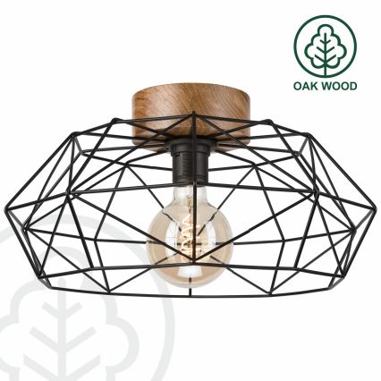 Brilagi - Lampada da soffitto WOODY BASKET 1xE27/60W/230V rovere noce