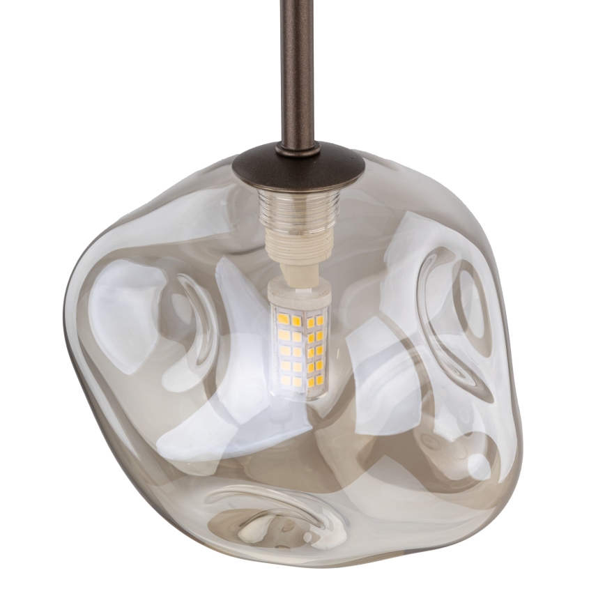 Brilagi - Lampada a sospensione a cavo VULCANO 1xG9/8W/230V Ø 15 cm bronzo/beige fumé