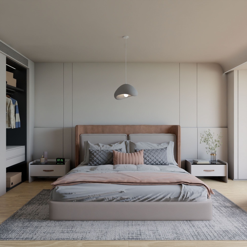 Brilagi - Lampada a sospensione a cavo WABI SABI 1xE27/40W/230V Ø 33 cm grigia