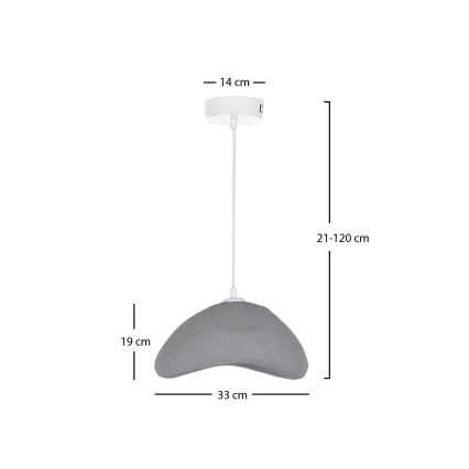 Brilagi - Lampada a sospensione a cavo WABI SABI 1xE27/40W/230V Ø 33 cm grigia